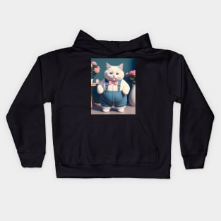 Chubby cat - Modern digital art Kids Hoodie